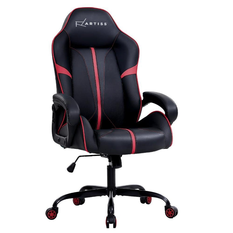 Artiss Gaming Office Chair Computer Chairs Leather Seat Racer Racing Meeting Chair Black Red Payday Deals