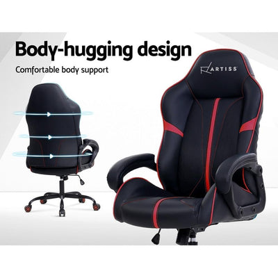 Gaming Office Chair Computer Chairs Leather Seat Racer Racing Meeting Chair Balck Red