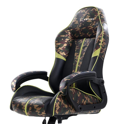 Gaming Office Chair Computer Chairs Leather Seat Racing Racer Meeting Chair Green Camouflage