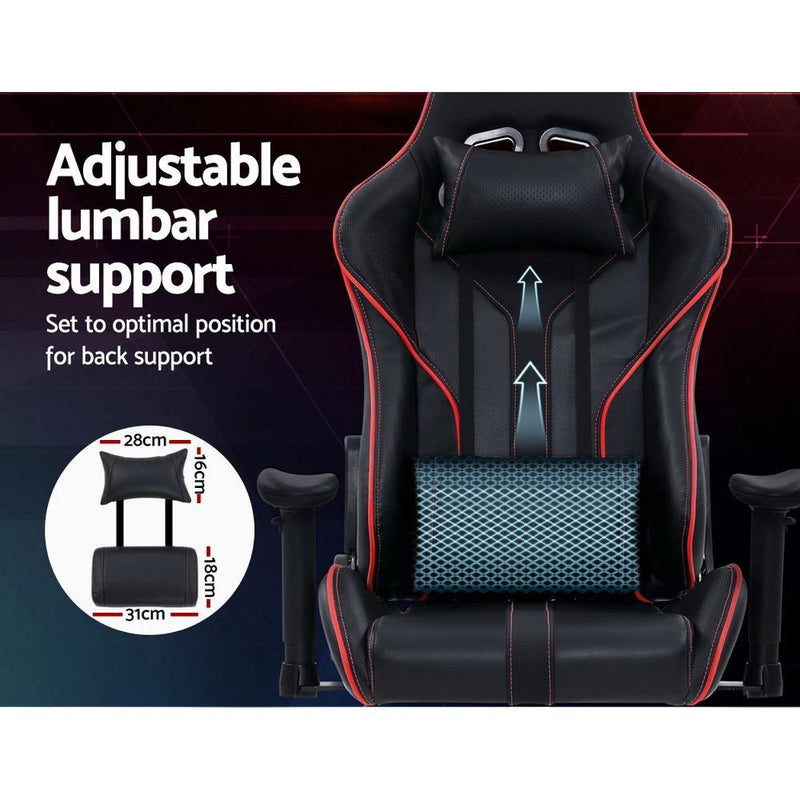 Gaming Office Chair Computer Chairs Leather Seat Racing Racer Recliner Meeting Chair Black Red