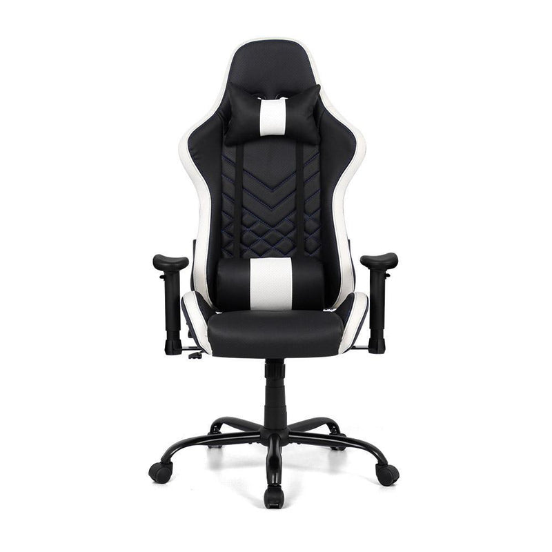 Gaming Office Chair Computer Racing Recliner Executive PU Leather Black and White