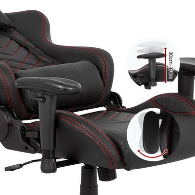 Gaming Office Chair Computer Racing Recliner Executive PU Leather Black