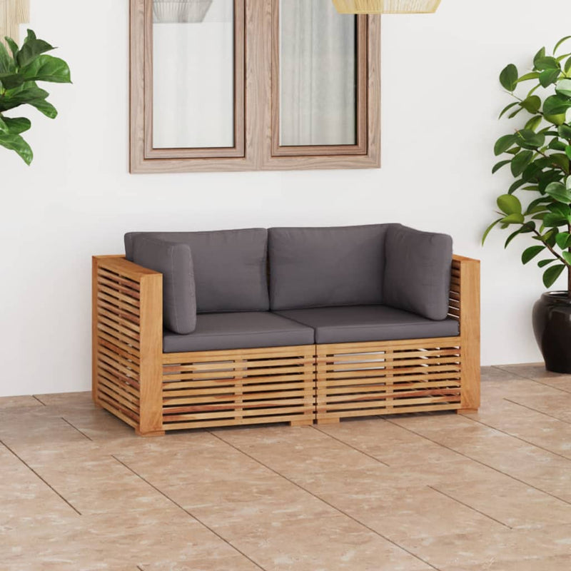 Garden 2-Seater Sofa with Cushions Solid Teak Wood Payday Deals