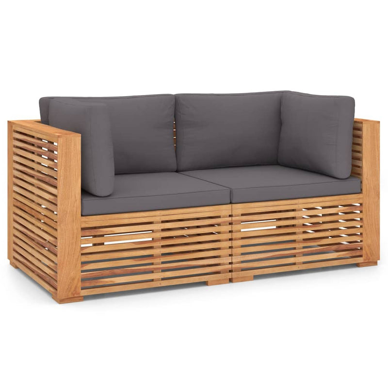 Garden 2-Seater Sofa with Cushions Solid Teak Wood Payday Deals