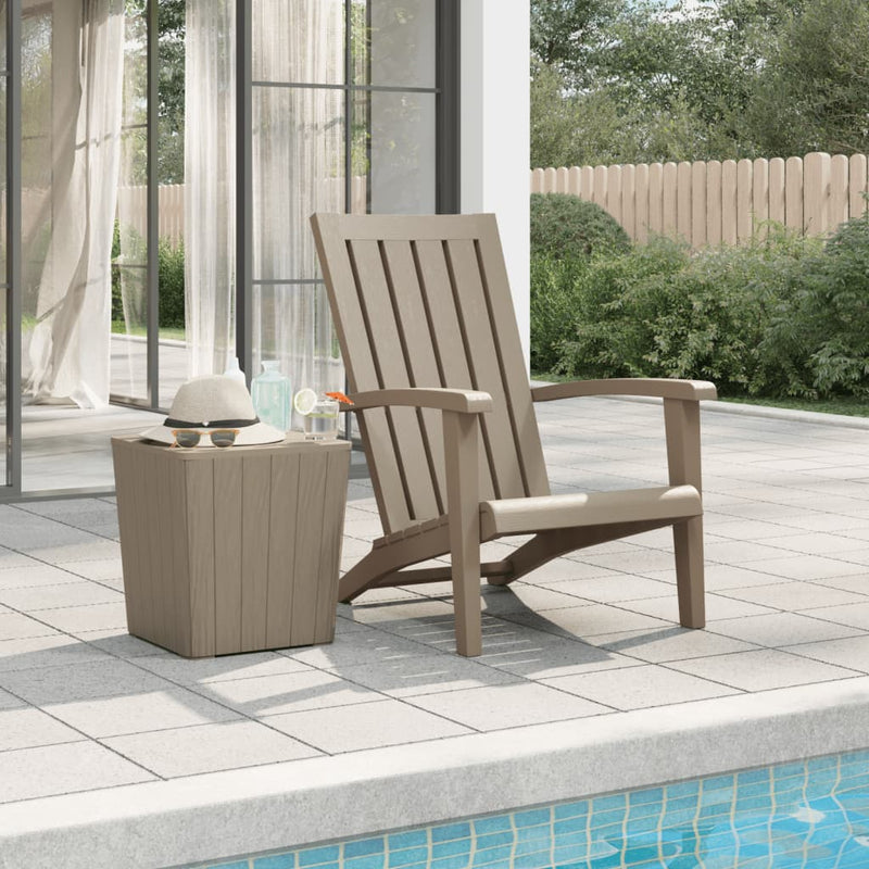 Garden Adirondack Chair Light Brown Polypropylene Payday Deals