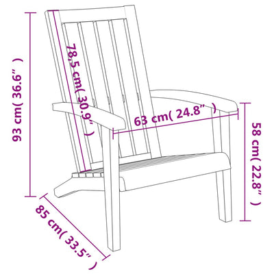 Garden Adirondack Chair Light Brown Polypropylene Payday Deals