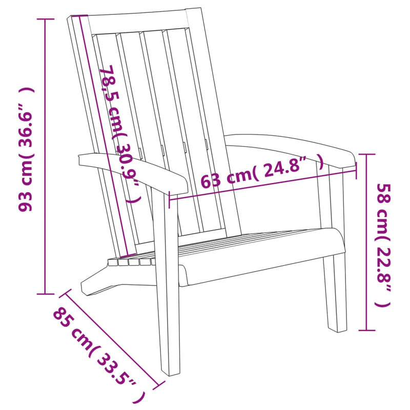 Garden Adirondack Chair Light Brown Polypropylene Payday Deals