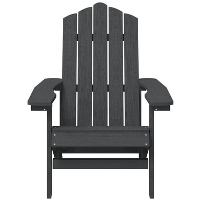 Garden Adirondack Chair with Table HDPE Anthracite Payday Deals