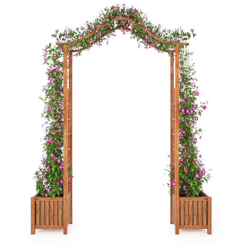 Garden Arch with Planter Solid Acacia Wood 180x40x218 cm Payday Deals