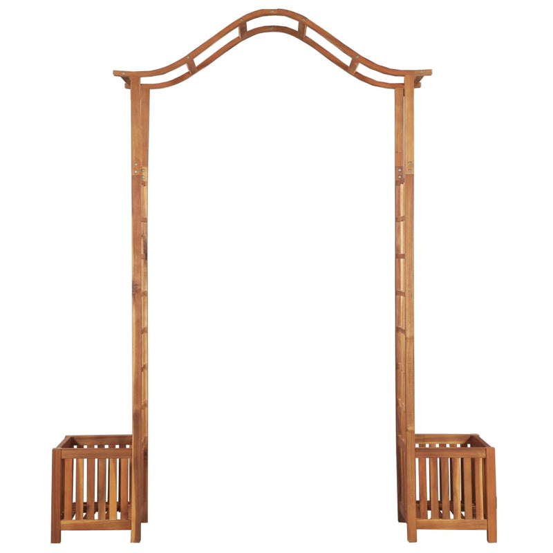 Garden Arch with Planter Solid Acacia Wood 180x40x218 cm Payday Deals