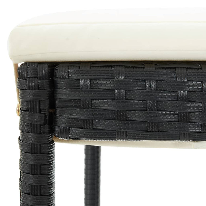 Garden Bar Stools with Cushions 4 pcs Black Poly Rattan Payday Deals