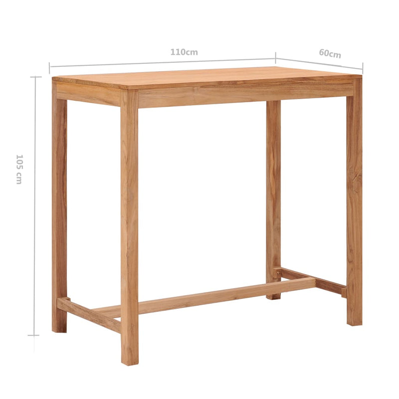 Garden Bar Table 110x60x105 cm Solid Teak Wood Payday Deals