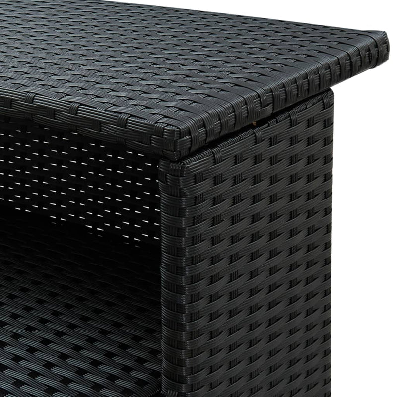 Garden Bar Table Black 120x55x110 cm Poly Rattan Payday Deals