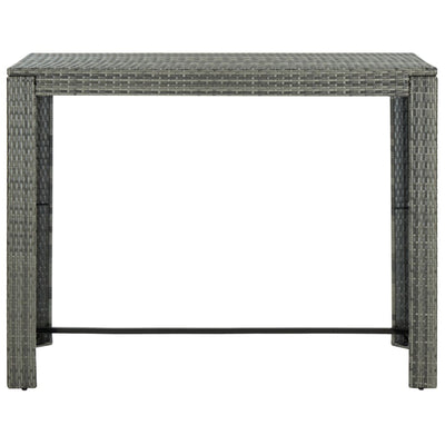 Garden Bar Table Grey 140.5x60.5x110.5 cm Poly Rattan Payday Deals