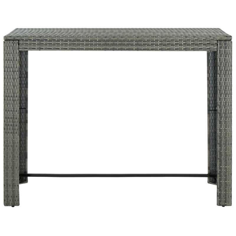 Garden Bar Table Grey 140.5x60.5x110.5 cm Poly Rattan Payday Deals