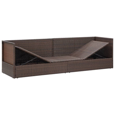 Garden Bed with Cushion & Pillows Poly Rattan Brown Payday Deals