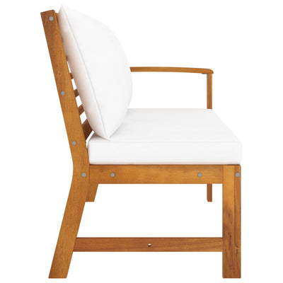 Garden Bench 114.5 cm with Cream Cushion Solid Acacia Wood Payday Deals