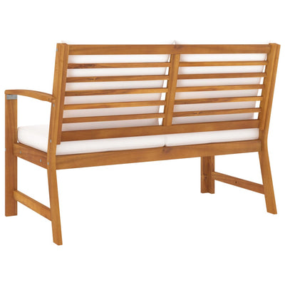 Garden Bench 114.5 cm with Cream Cushion Solid Acacia Wood Payday Deals