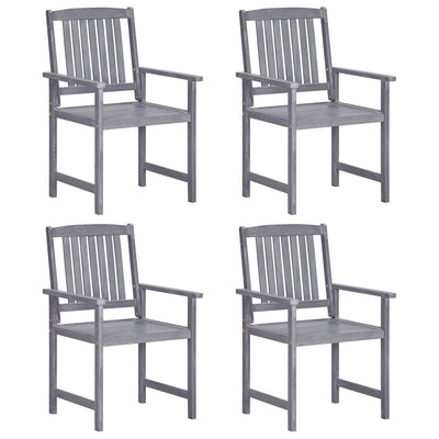 Garden Chairs 4 pcs Solid Acacia Wood Grey Payday Deals