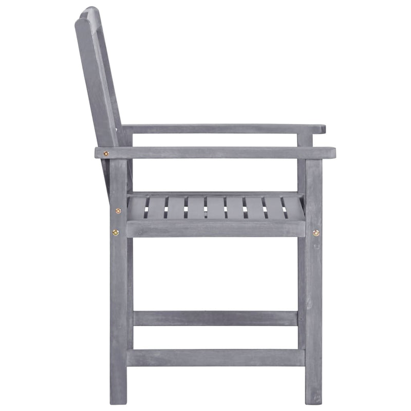 Garden Chairs 4 pcs Solid Acacia Wood Grey Payday Deals