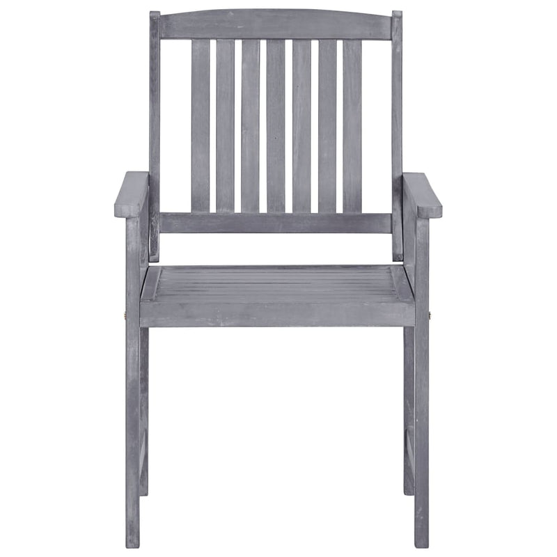 Garden Chairs 4 pcs Solid Acacia Wood Grey Payday Deals