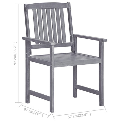 Garden Chairs with Cushions 4 pcs Grey Solid Acacia Wood Payday Deals
