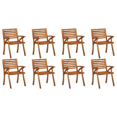 Garden Chairs with Cushions 8 pcs Solid Acacia Wood Payday Deals