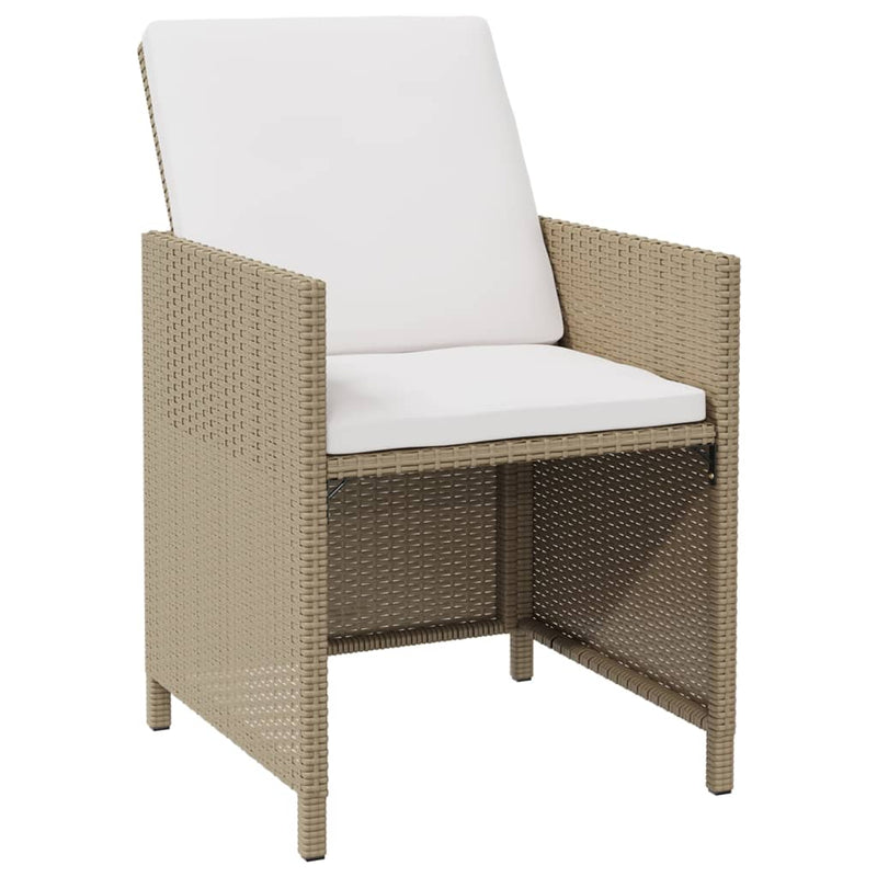 Garden Chairs with Stools 2 pcs Poly Rattan Beige Payday Deals