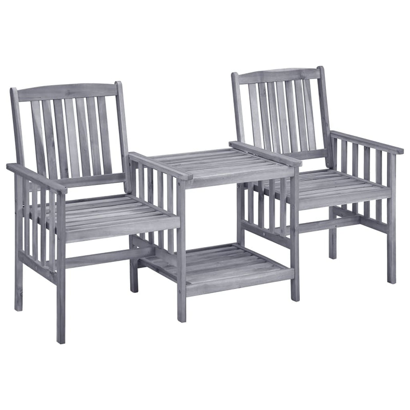 Garden Chairs with Tea Table and Cushions Solid Acacia Wood Payday Deals