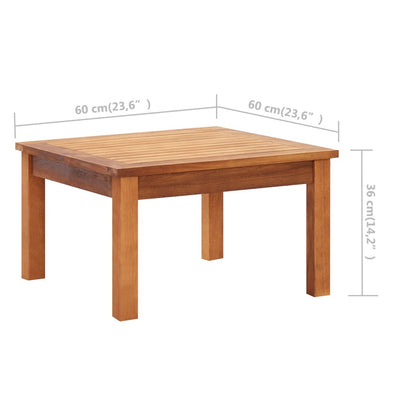 Garden Coffee Table 60x60x36 cm Solid Acacia Wood Payday Deals