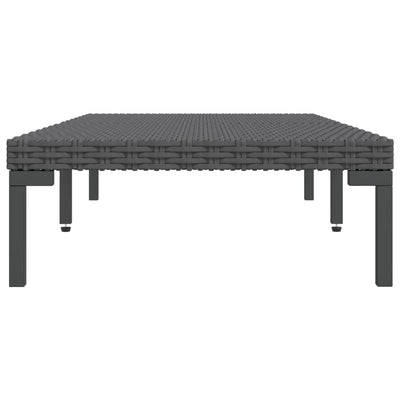 Garden Coffee Table Dark Grey Half Round Poly Rattan Payday Deals