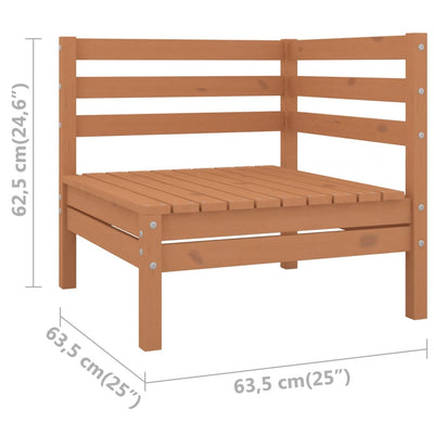 Garden Corner Sofas 2 pcs Honey Brown Solid Pinewood Payday Deals