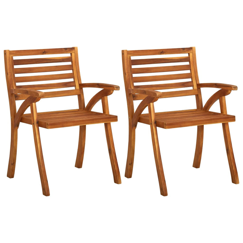 Garden Dining Chairs with Cushions 2 pcs Solid Acacia Wood Payday Deals