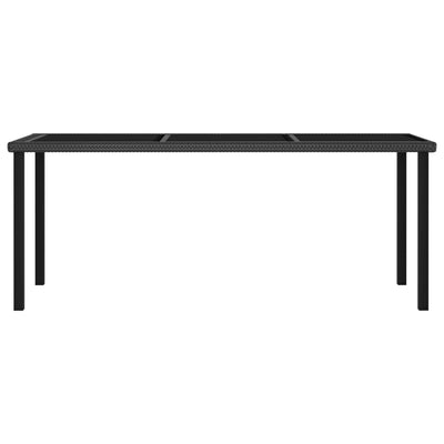 Garden Dining Table Black 180x70x73 cm Poly Rattan Payday Deals
