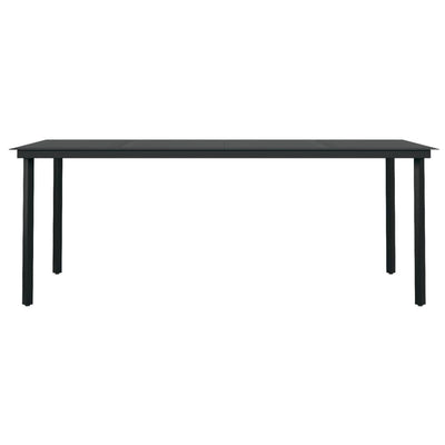 Garden Dining Table Black 200x100x74 cm Steel and Glass Payday Deals