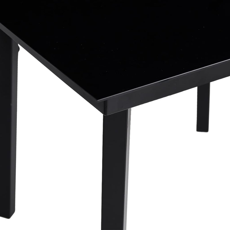 Garden Dining Table Black 200x100x74 cm Steel and Glass Payday Deals
