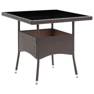 Garden Dining Table Brown Poly Rattan Payday Deals