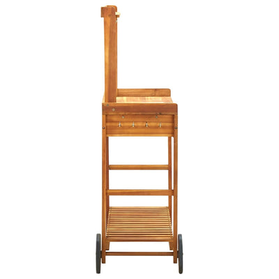 Garden Kitchen Trolley Solid Wood Acacia 92x43.5x141.5 cm Payday Deals