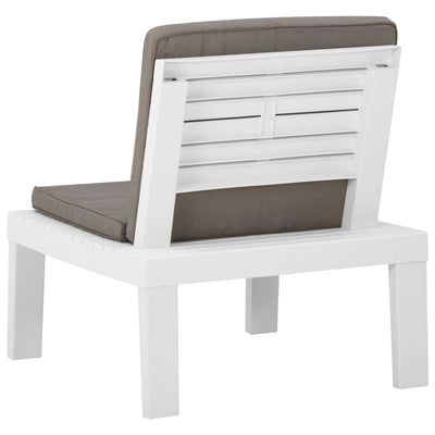 Garden Lounge Chair with Cushion Plastic White Payday Deals