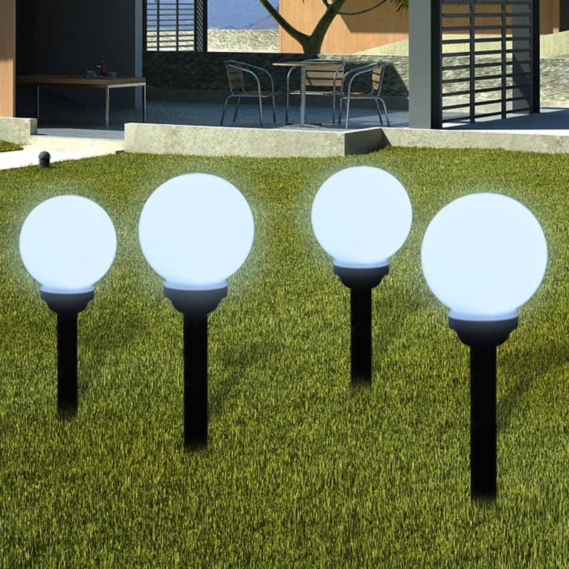 Garden Path Solar Ball Light LED 15cm 4pcs with Ground Spike Payday Deals