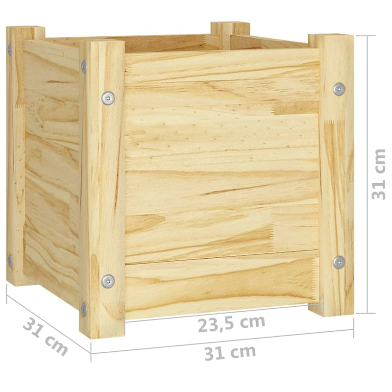 Garden Planters 2 pcs 31x31x31 cm Solid Pinewood Payday Deals