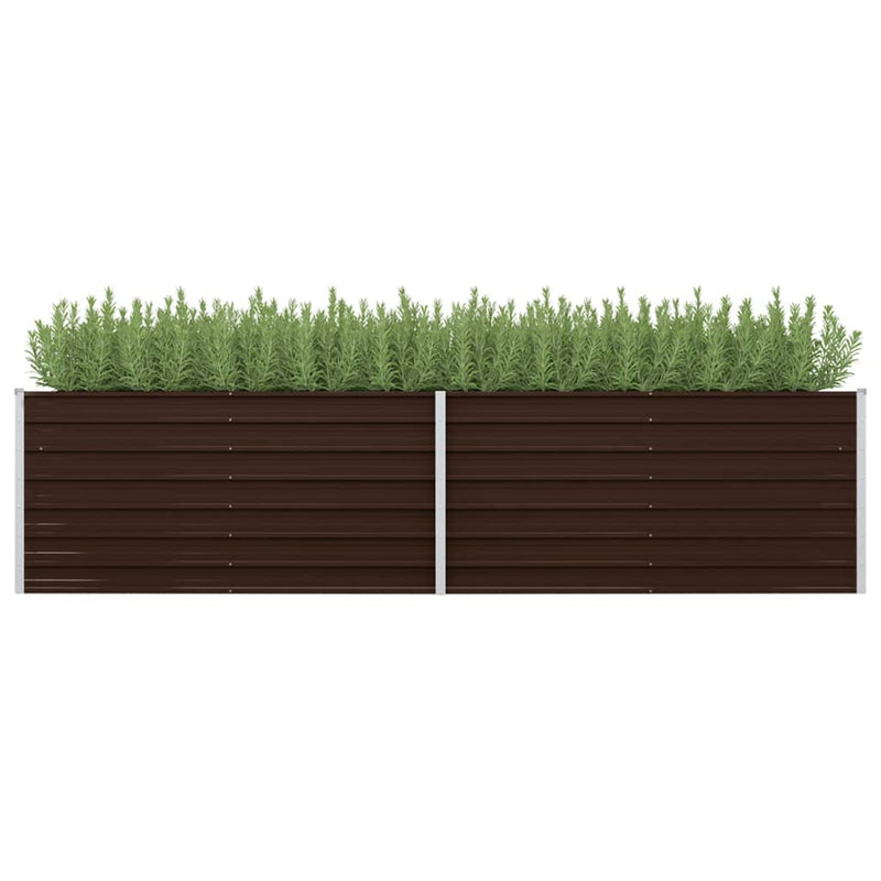 Garden Raised Bed Brown 320x80x77 cm Galvanised Steel Payday Deals