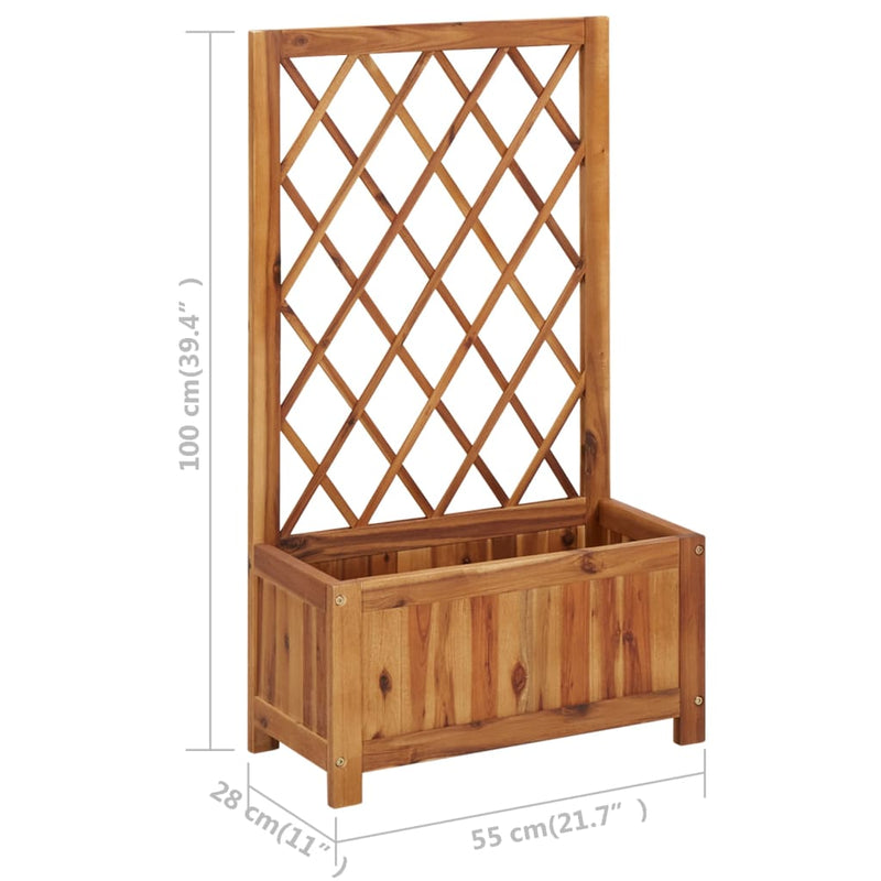 Garden Raised Bed with Trellis Solid Acacia Wood Payday Deals