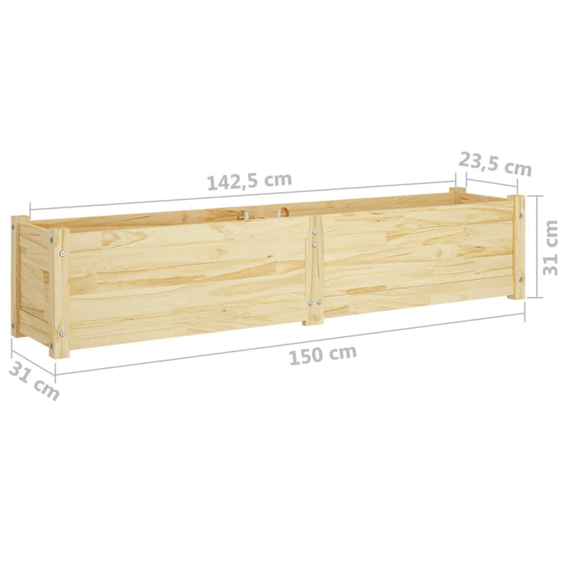 Garden Raised Beds 2 pcs 150x31x31 cm Solid Pinewood Payday Deals
