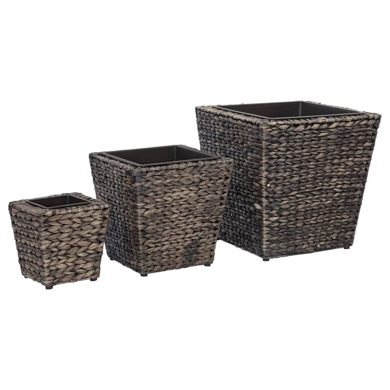 Garden Raised Beds 3 pcs Water Hyacinth Brown Payday Deals