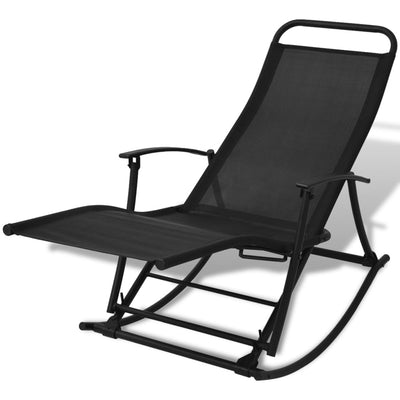Garden Rocking Chair Steel and Textilene Black Payday Deals
