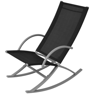 Garden Rocking Chairs 2 pcs Steel and Textilene Black Payday Deals