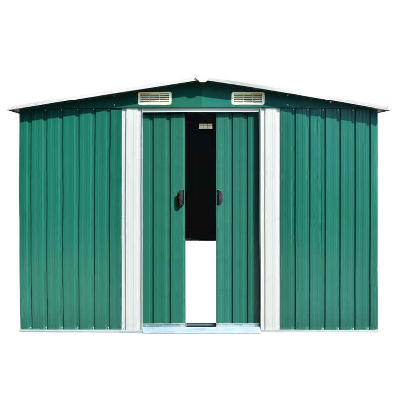 Garden Shed 257x580x181 cm Metal Green Payday Deals