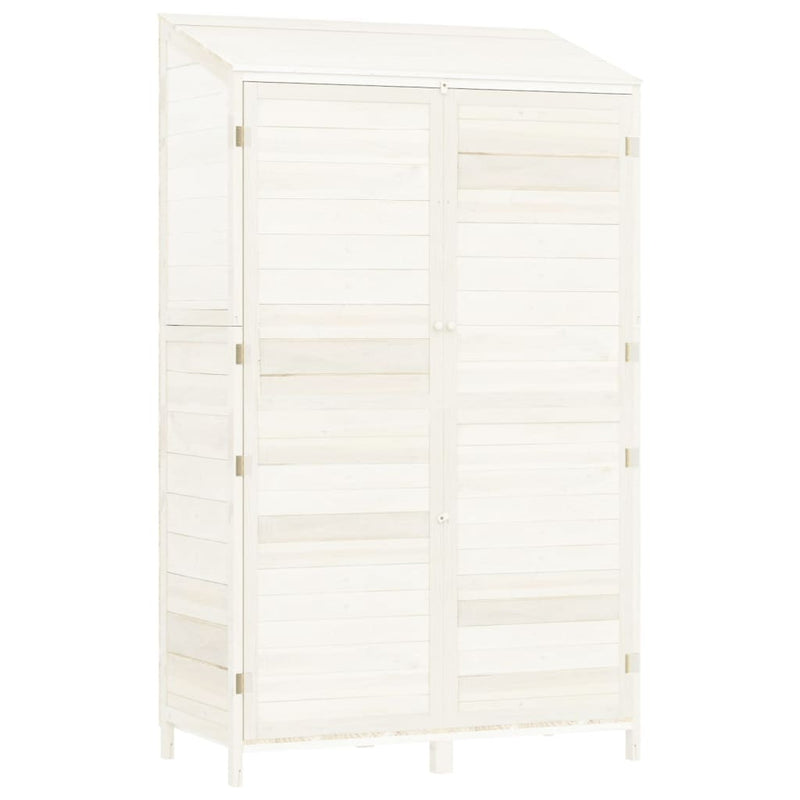 Garden Shed White 102x52x174.5 cm Solid Wood Fir Payday Deals