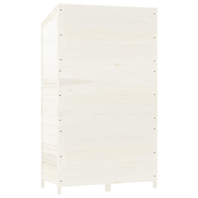 Garden Shed White 102x52x174.5 cm Solid Wood Fir Payday Deals